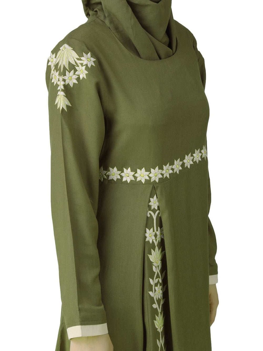 Afsa Green Rayon Abaya Design