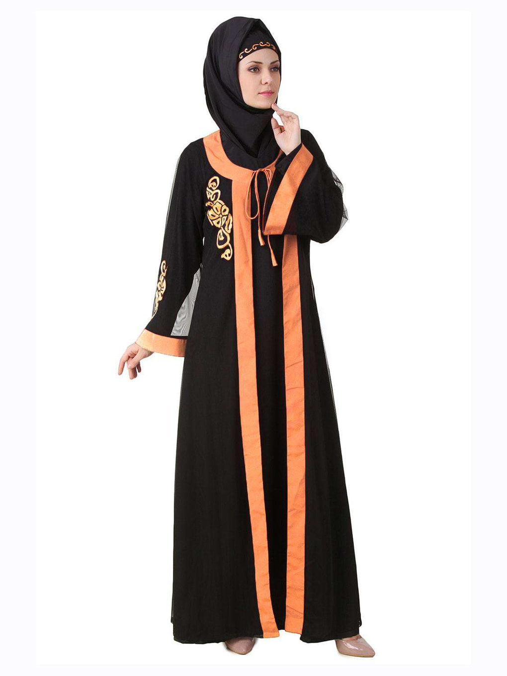 Azka Black Net & Nida Abaya Front