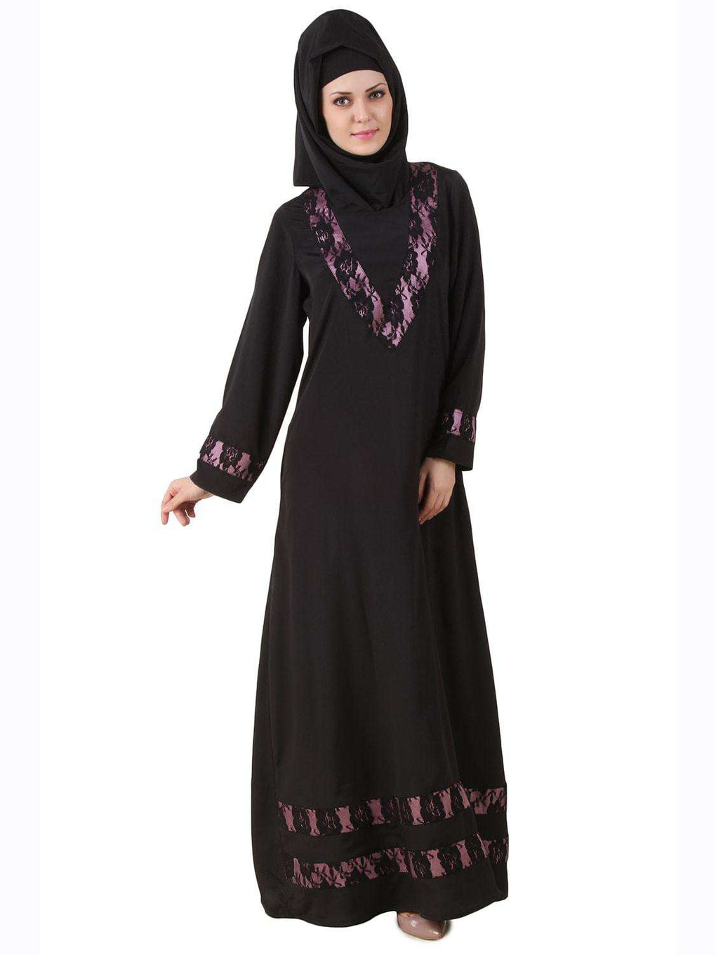 Amala Black Nida Abaya Front