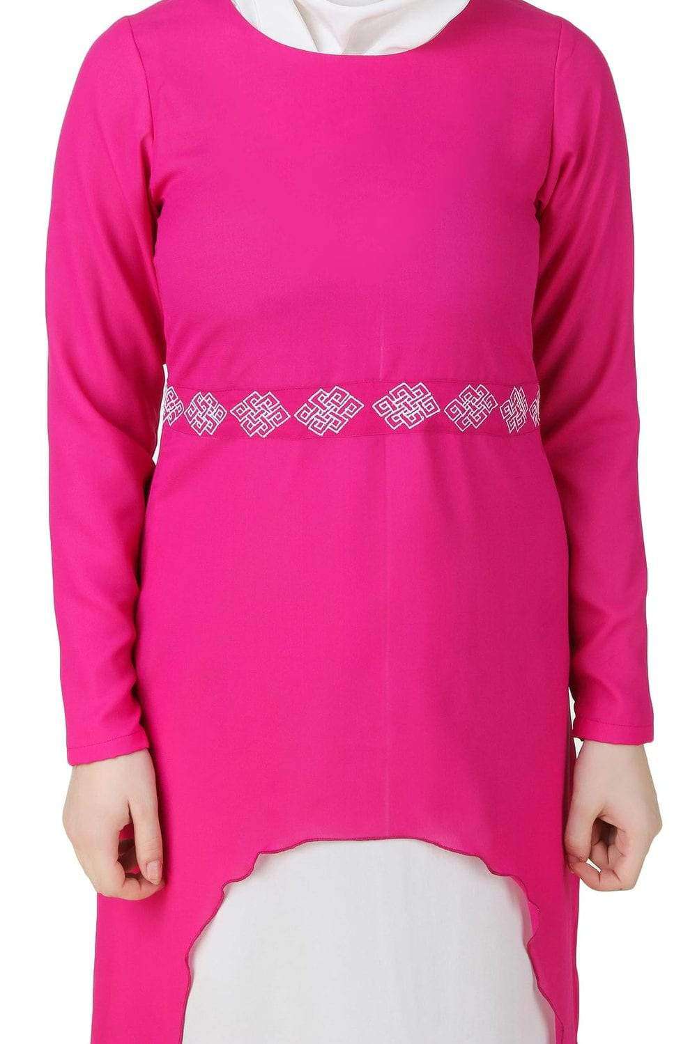 Meher Magenta & White Abaya Design