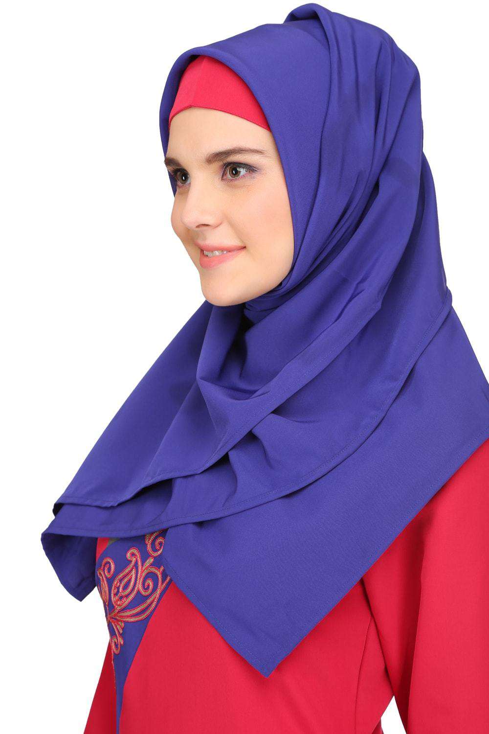 Lina Rose Pink & Royal Blue Kashibo Abaya Hijab