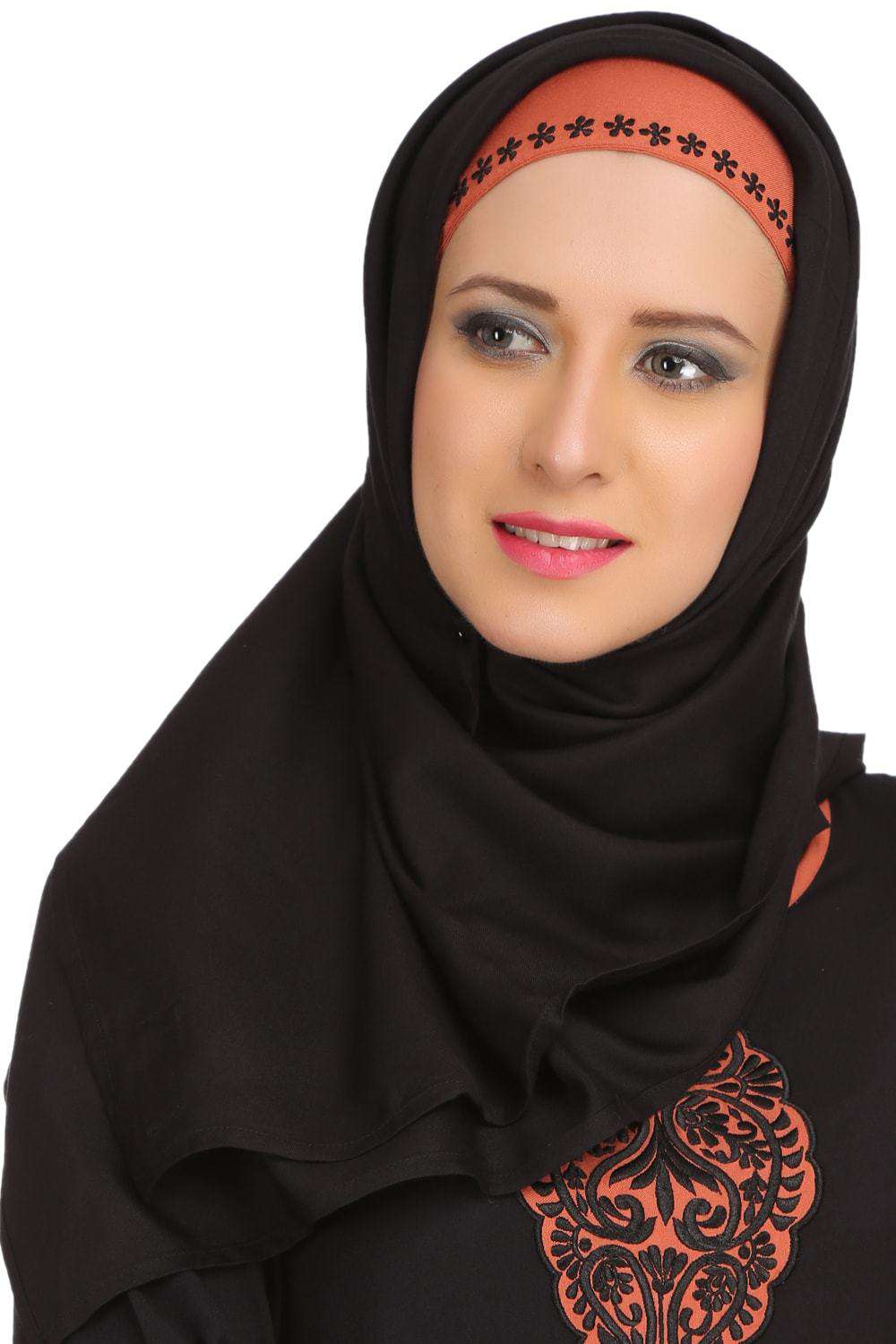 Sahlah Black Rayon Abaya