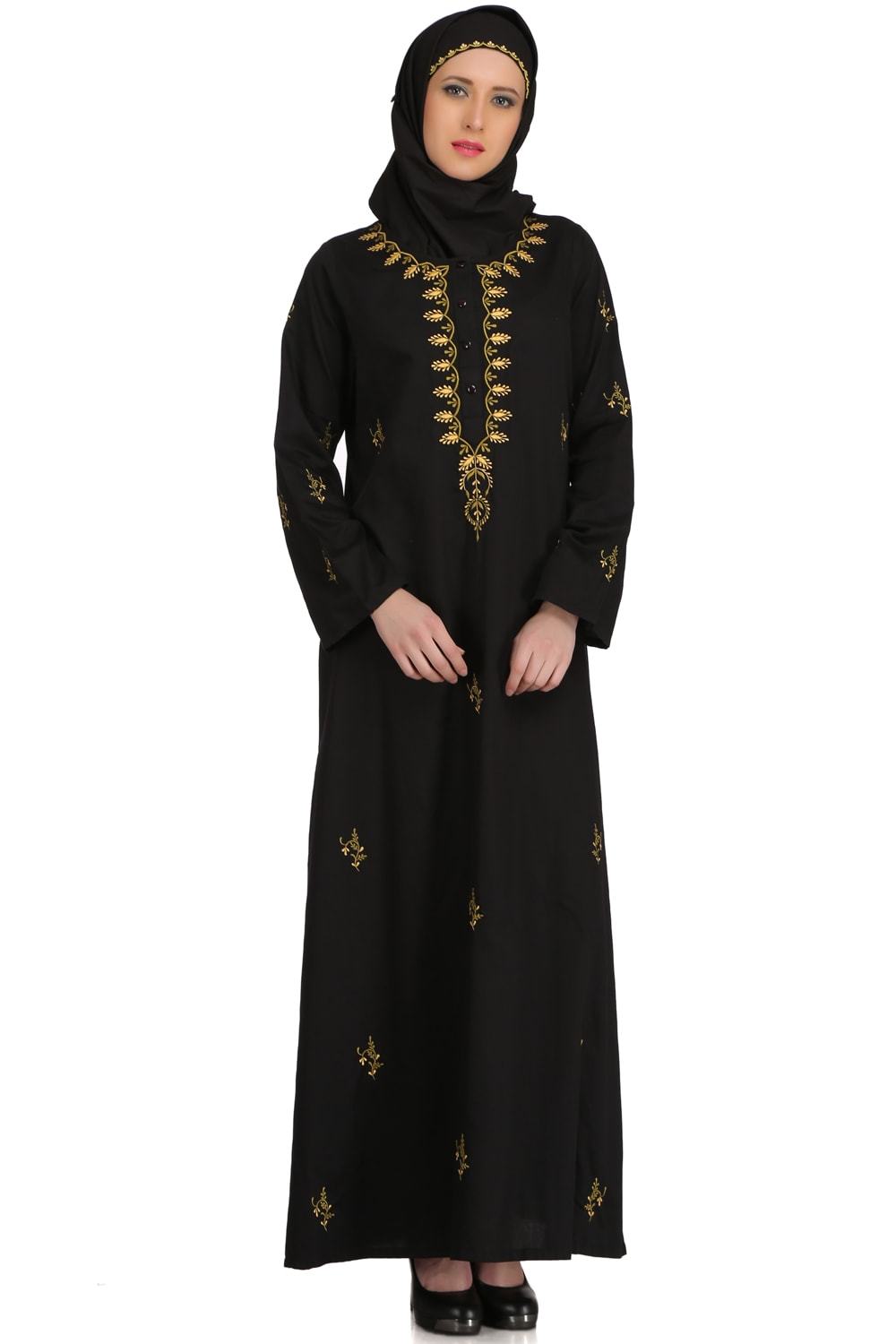 Ablah Black Cotton Abaya