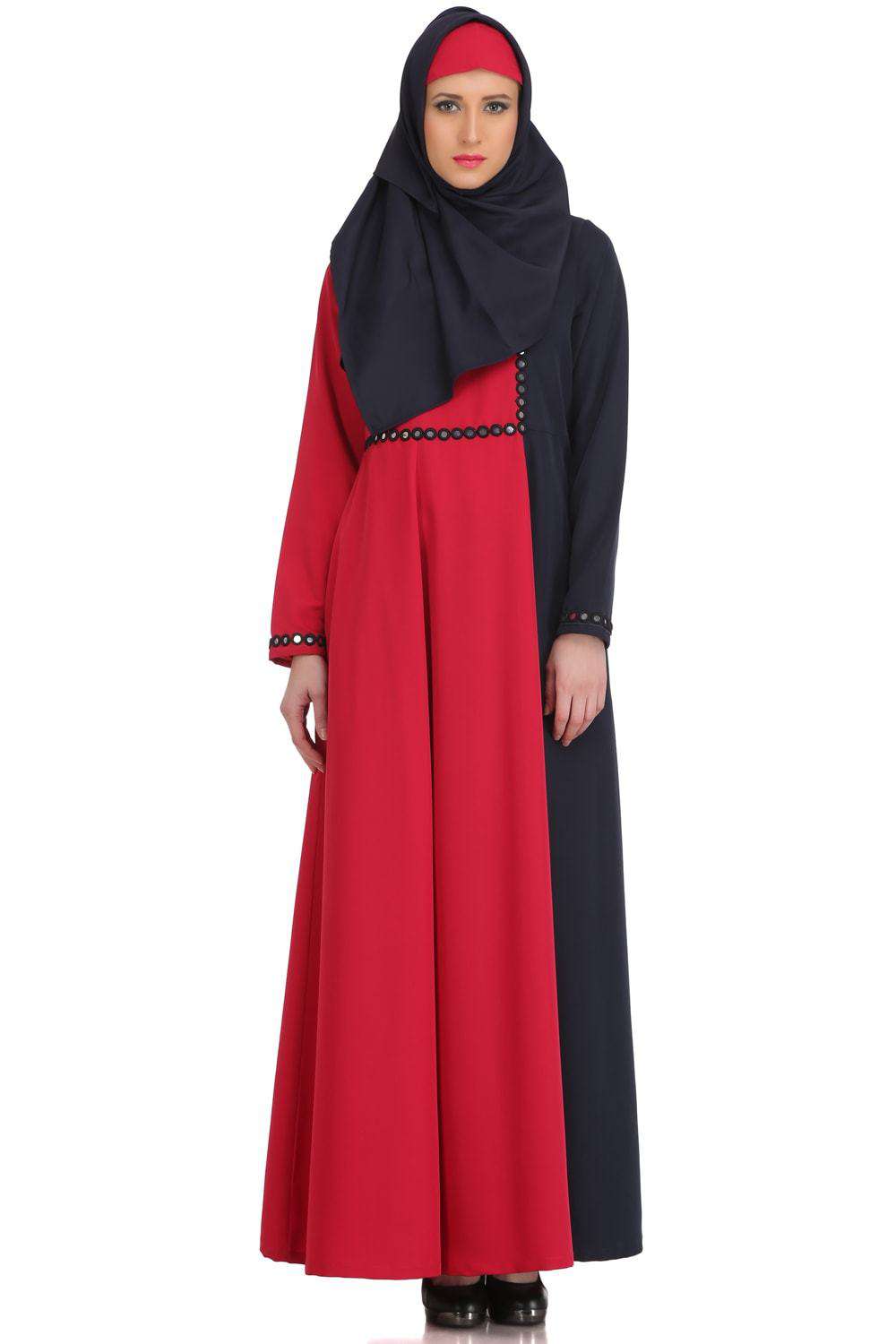 Maizah Rose Pink & Navy Blue Kashibo Abaya Design