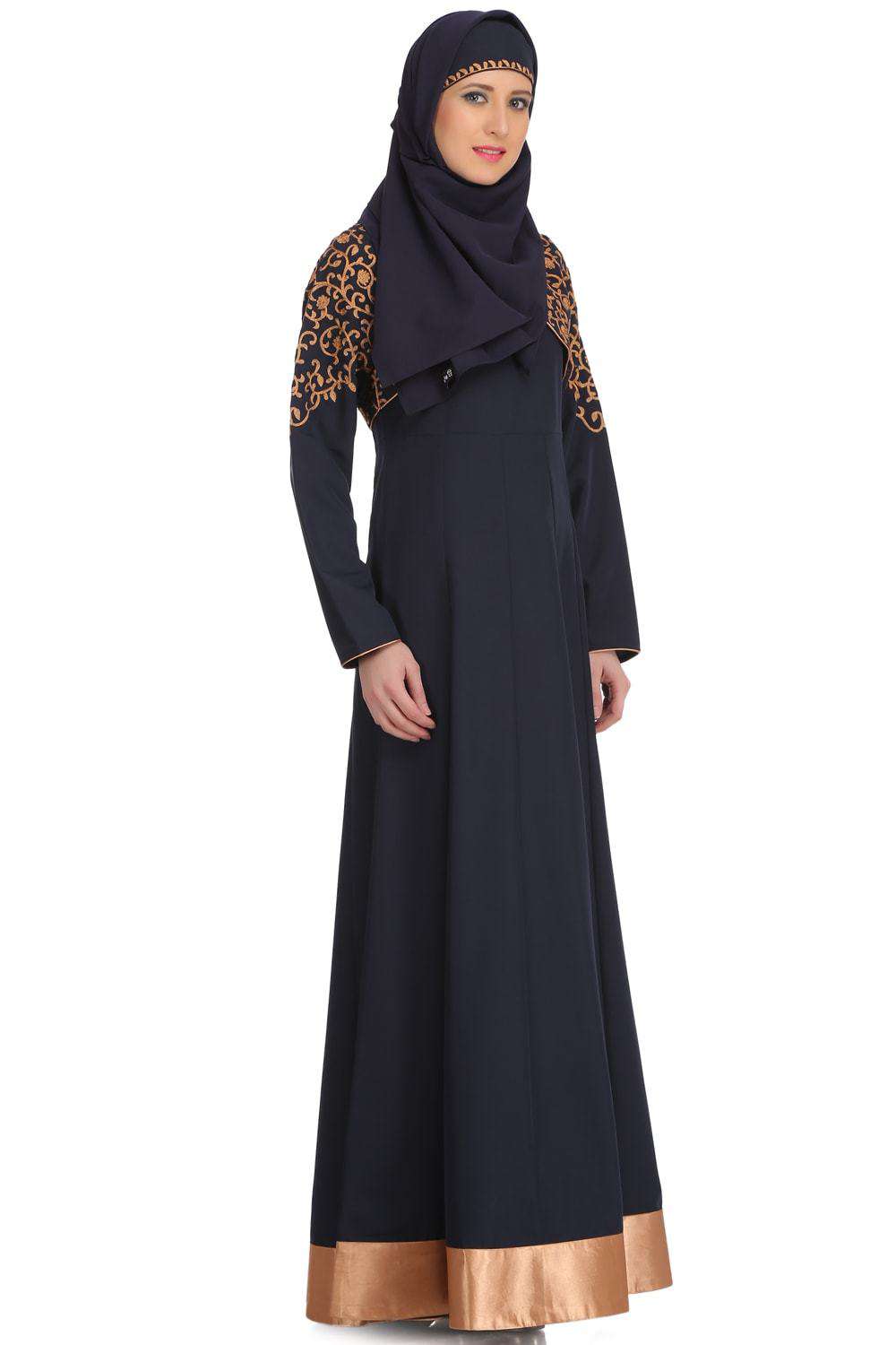 Daneen Navy Blue Kashibo Abaya Design