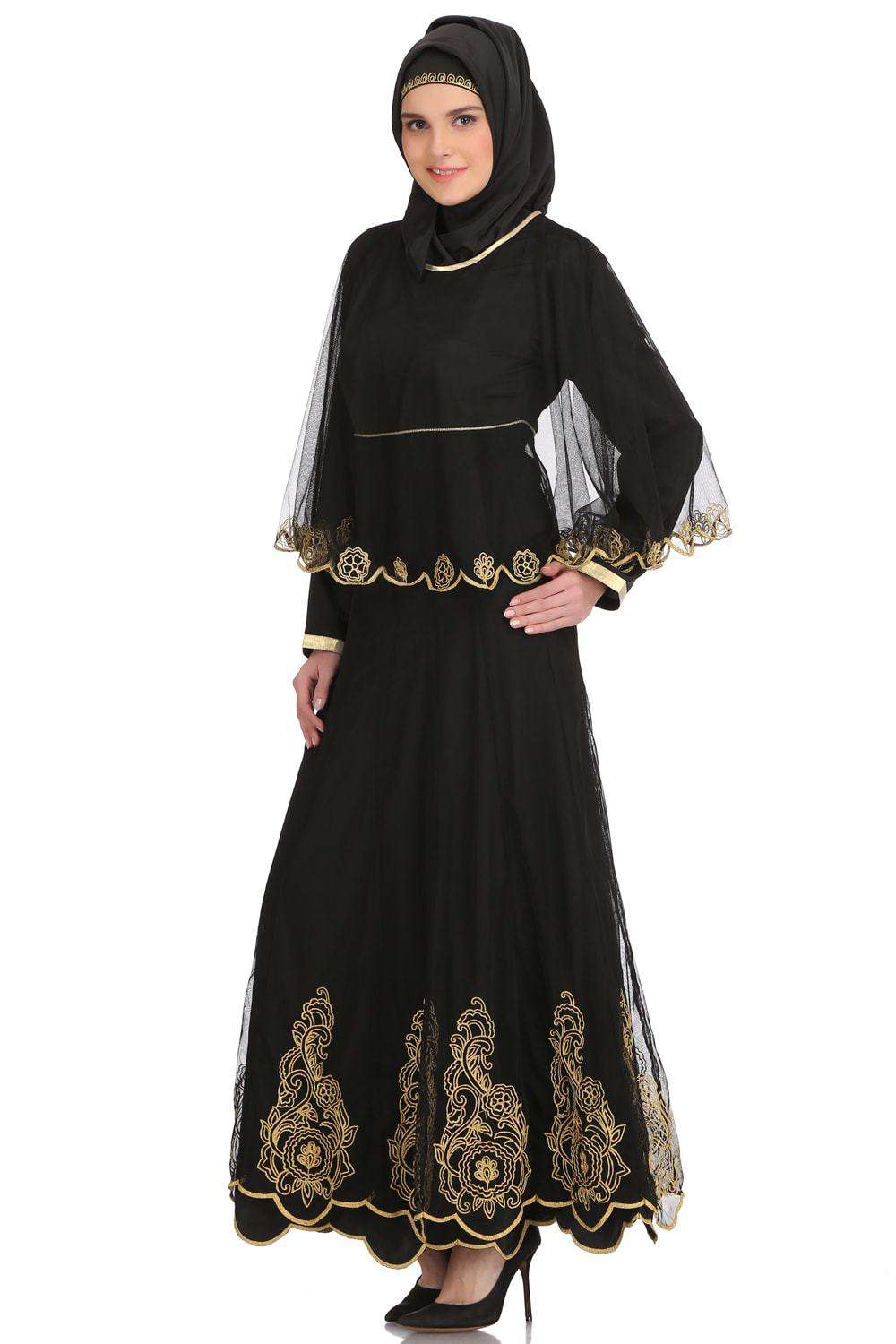 Nazuk Black Nida & Net Abaya