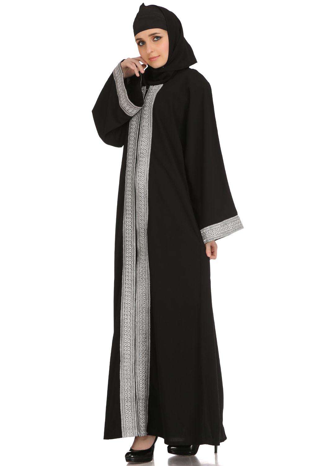 Naina Black Nida Dubai Abaya Front