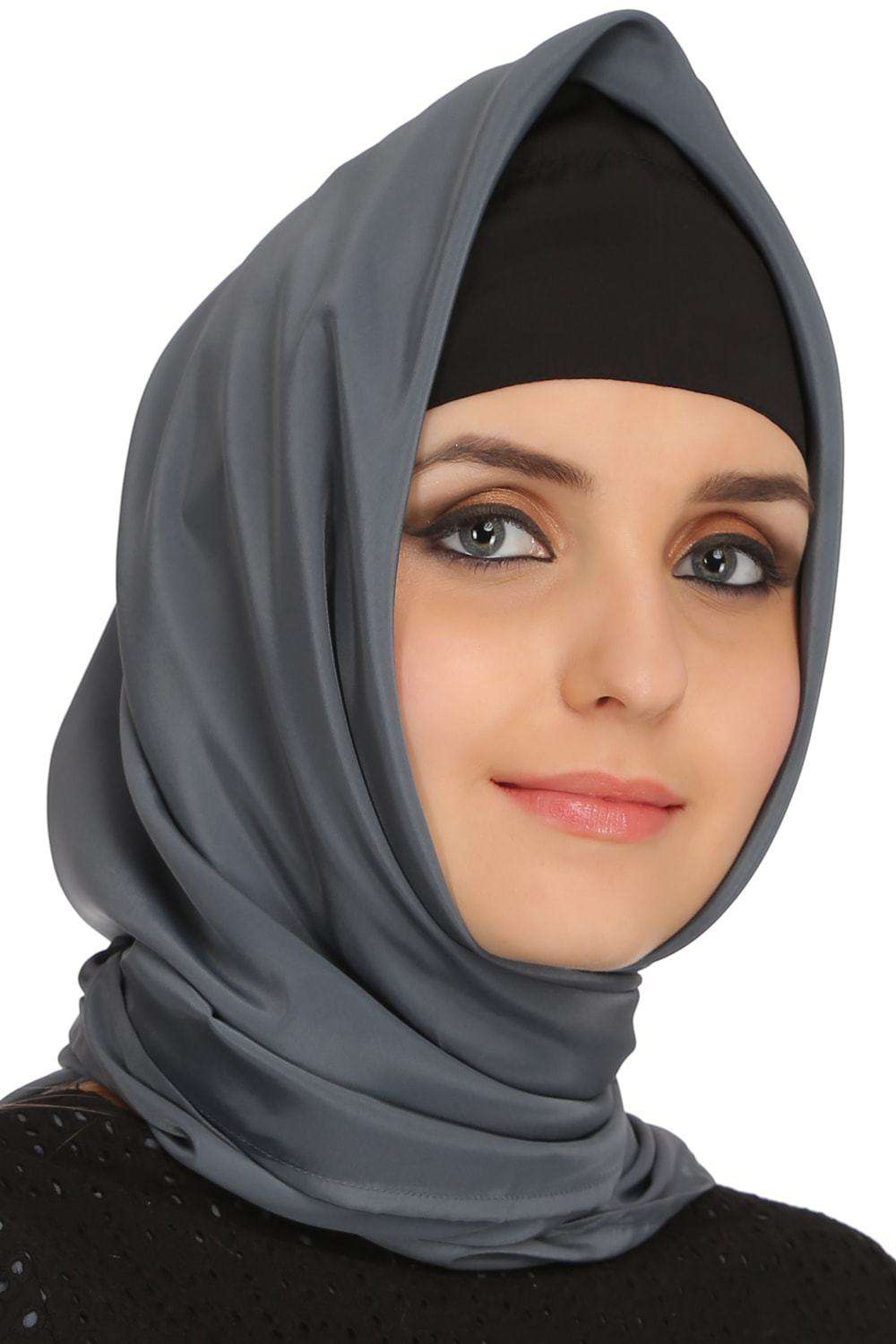 Amaya Black & Grey Schiffli & Crepe Abaya Hijab