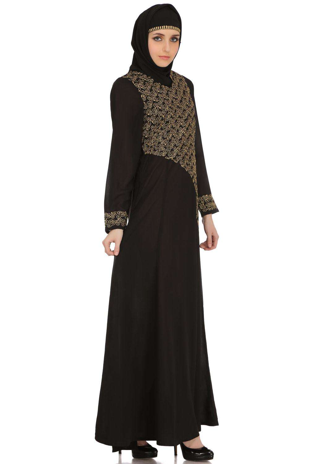 Malika Black Nida Abaya Side