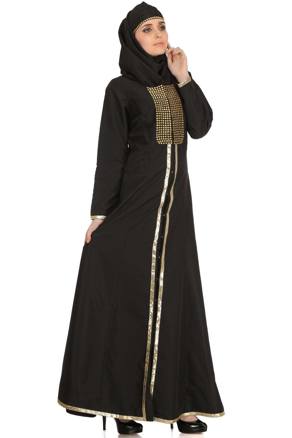 Maysun Black Front Open Abaya