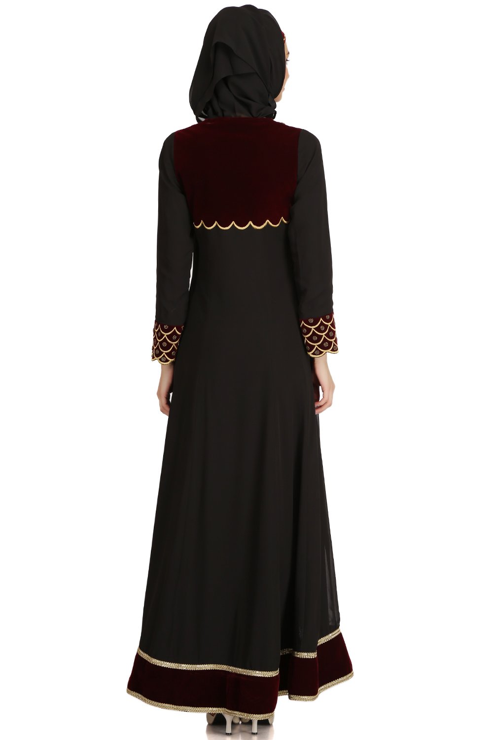 Aidah Black Georgette & Nida Eid Abaya Back