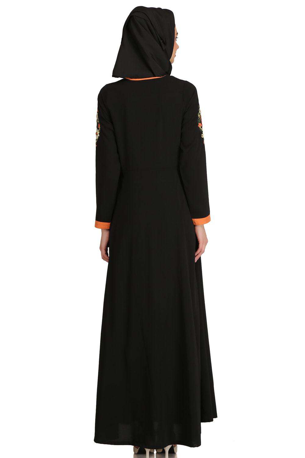 Madeeha Black Nida Umbrella Abaya Back