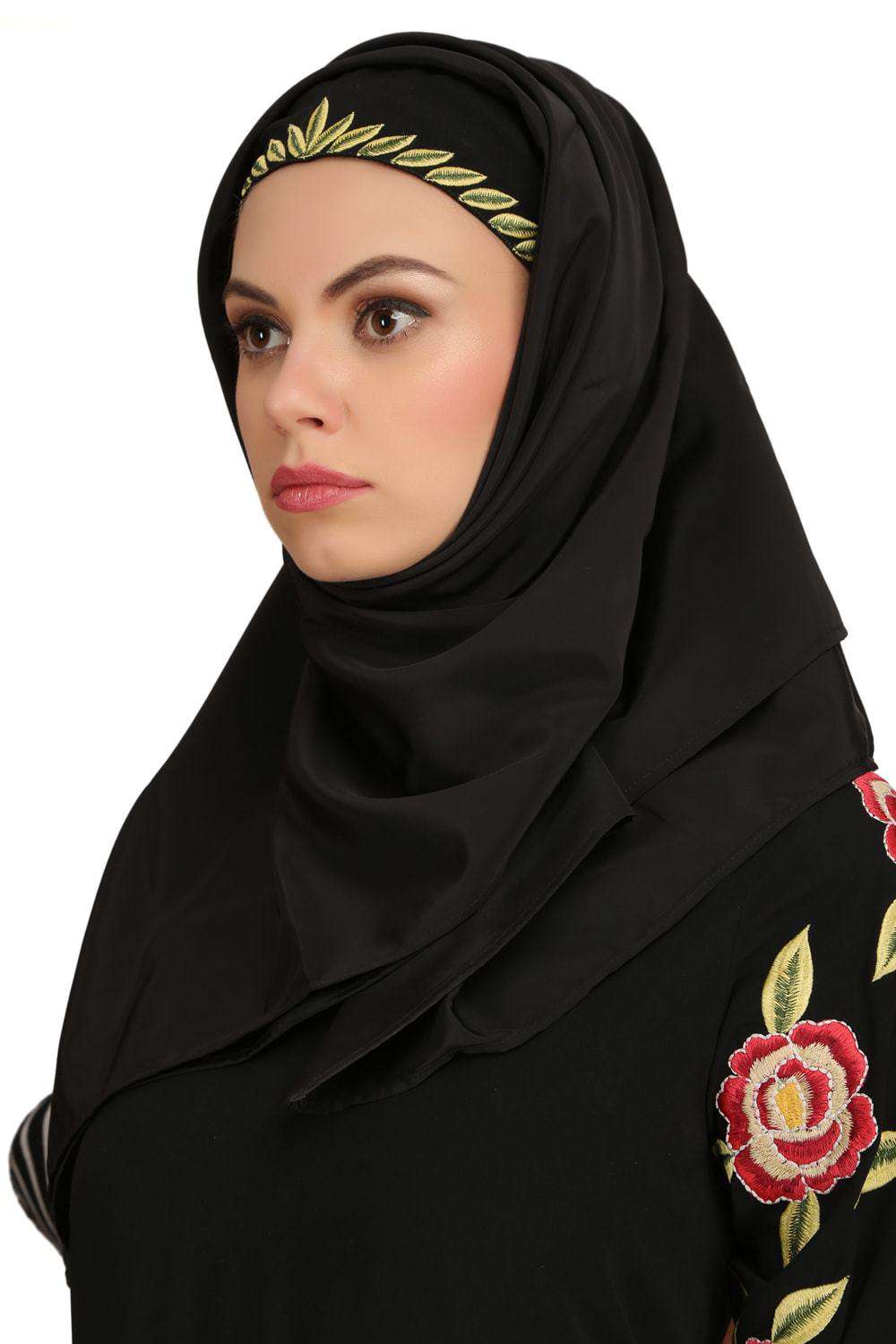 Mumina Black Nida & Net Abaya Hijab