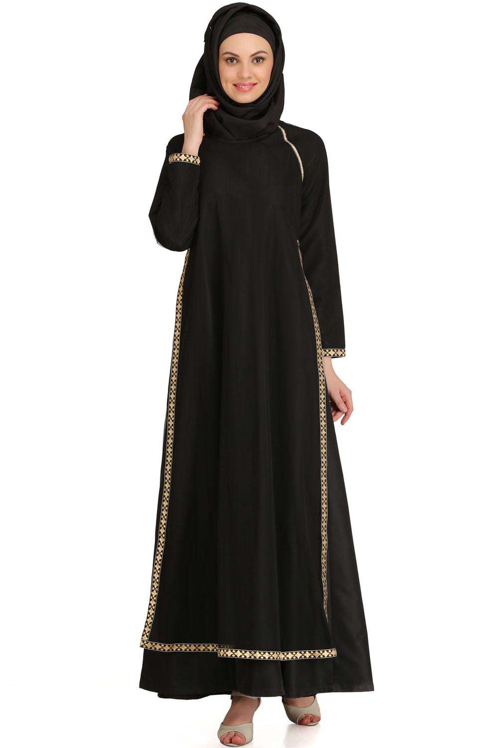 Najdah Black Nida & Net Umbrella Abaya