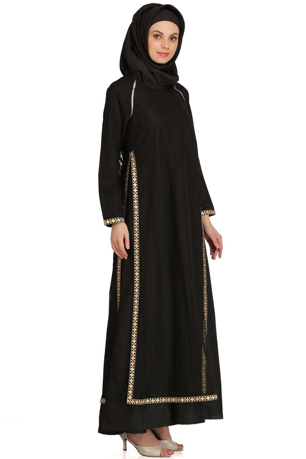 Najdah Black Nida & Net Umbrella Abaya