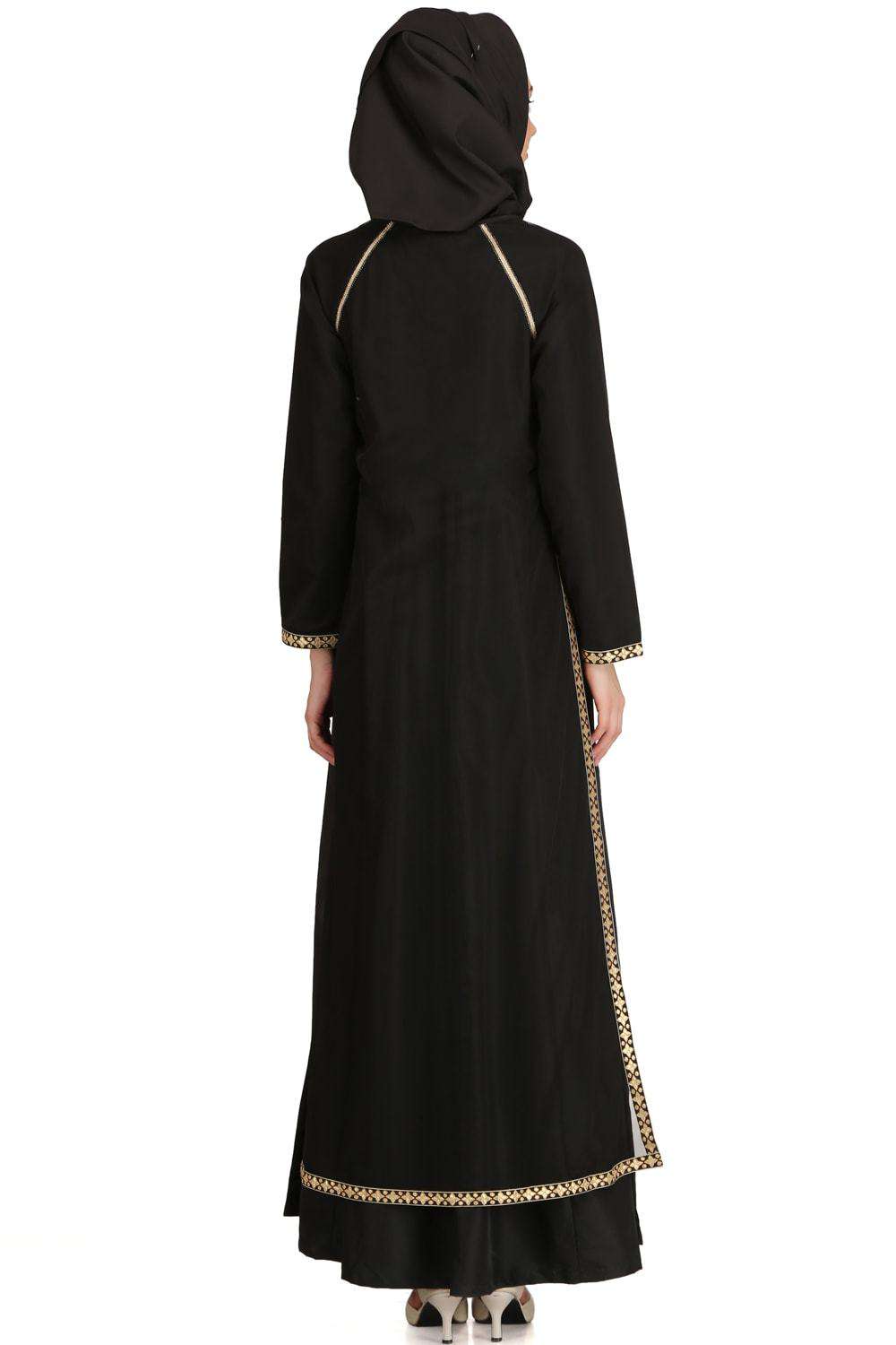 Najdah Black Nida & Net Umbrella Abaya Back