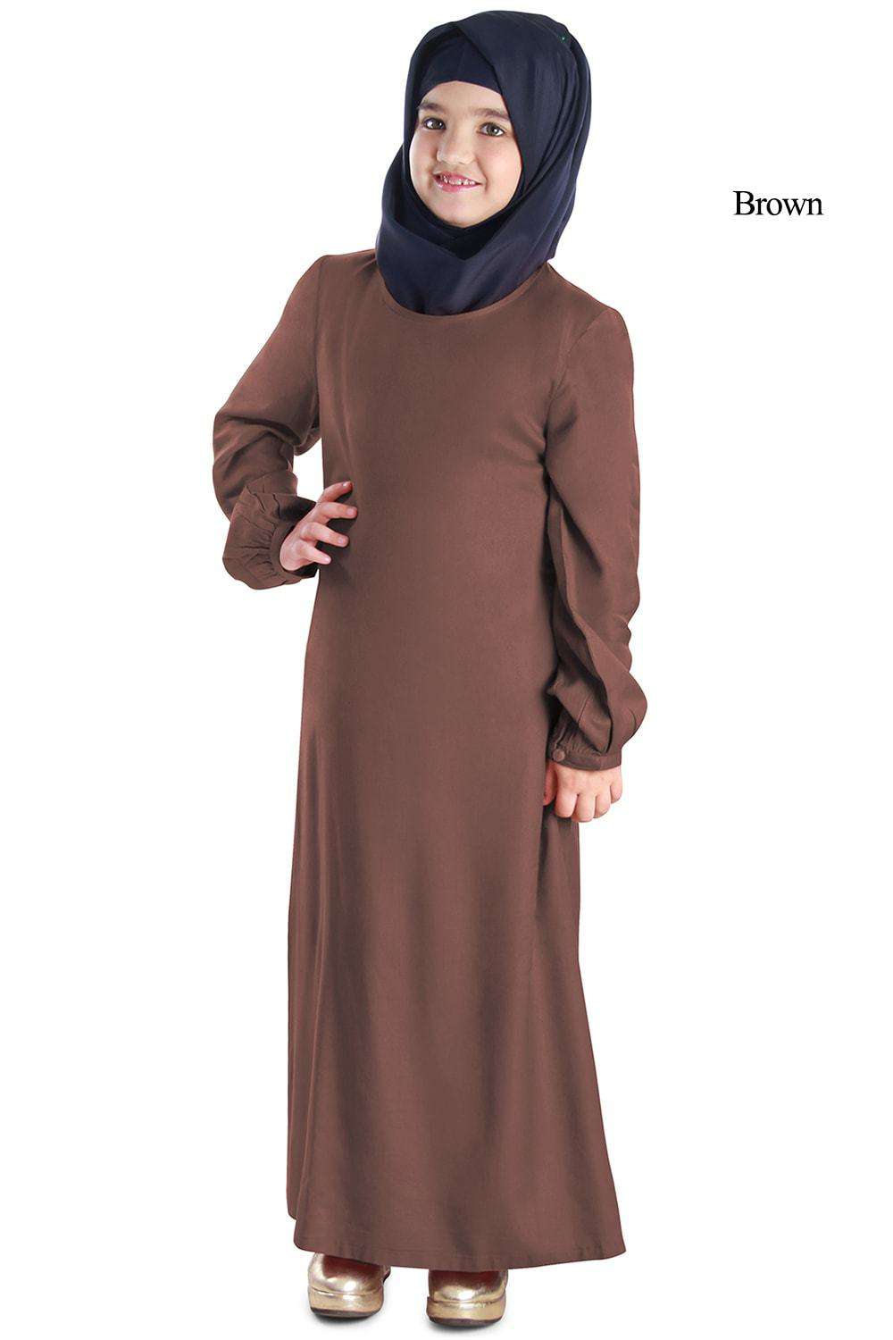 Masarrah Rayon Kid's Abaya Brown