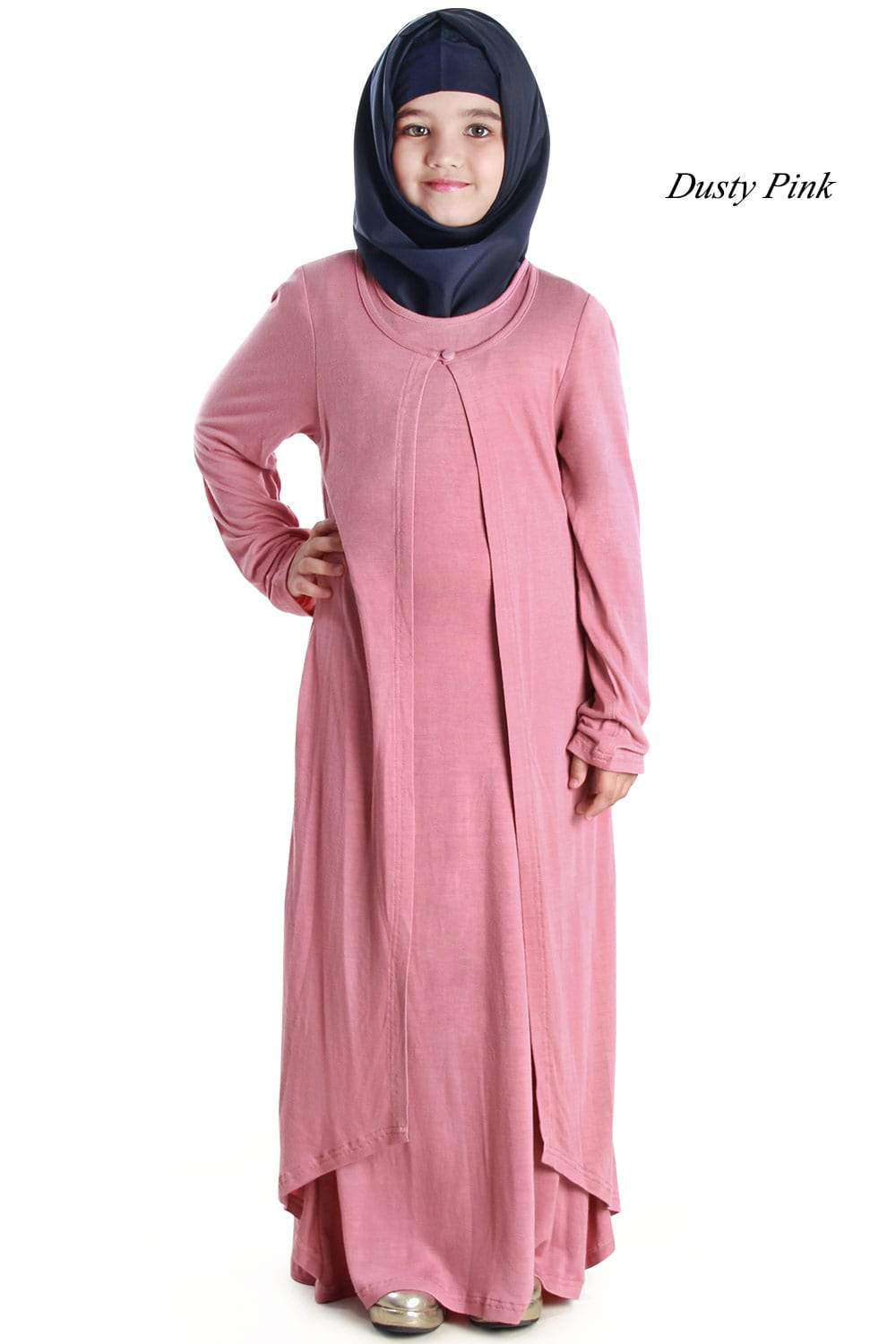 Sumayrah Viscose Jersey Kid's Abaya Dusty Pink