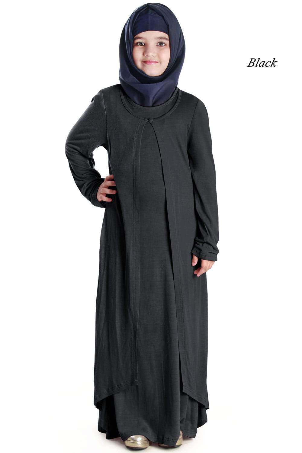 Sumayrah Viscose Jersey Kid's Abaya Black