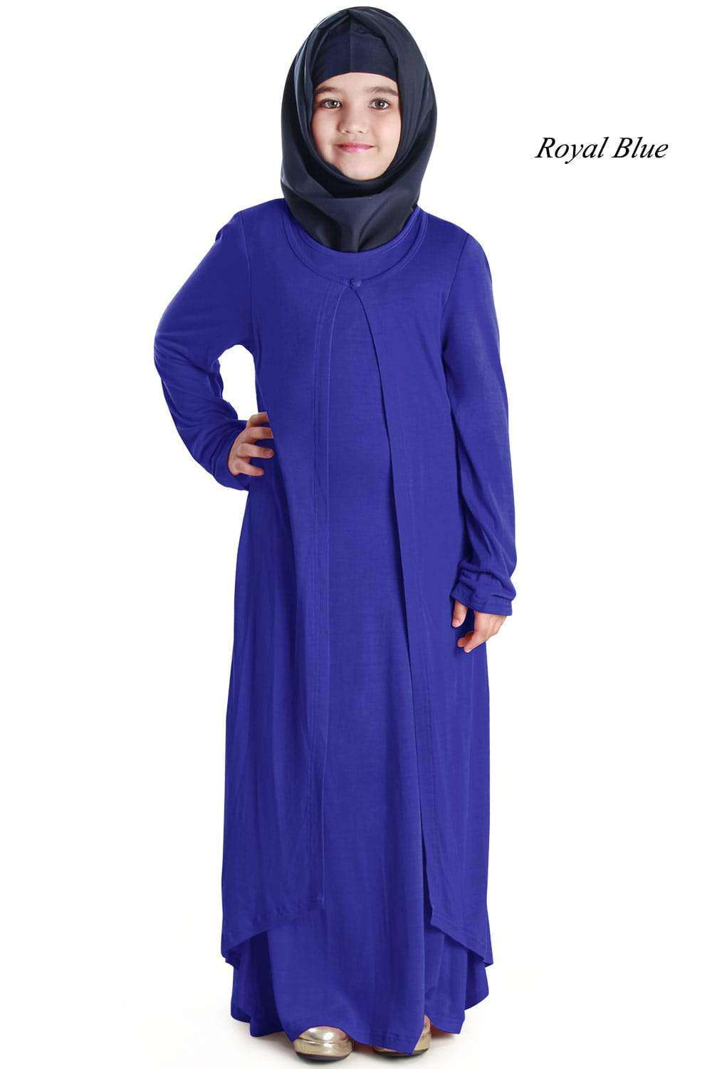 Sumayrah Viscose Jersey Kid's Abaya Royal Blue