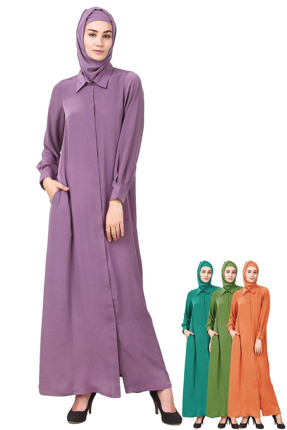 Sumaira Front Open Crepe Abaya