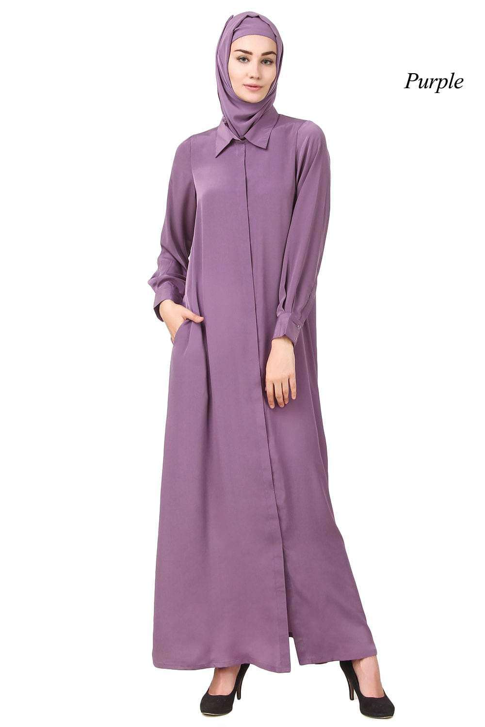 Sumaira Front Open Crepe Abaya