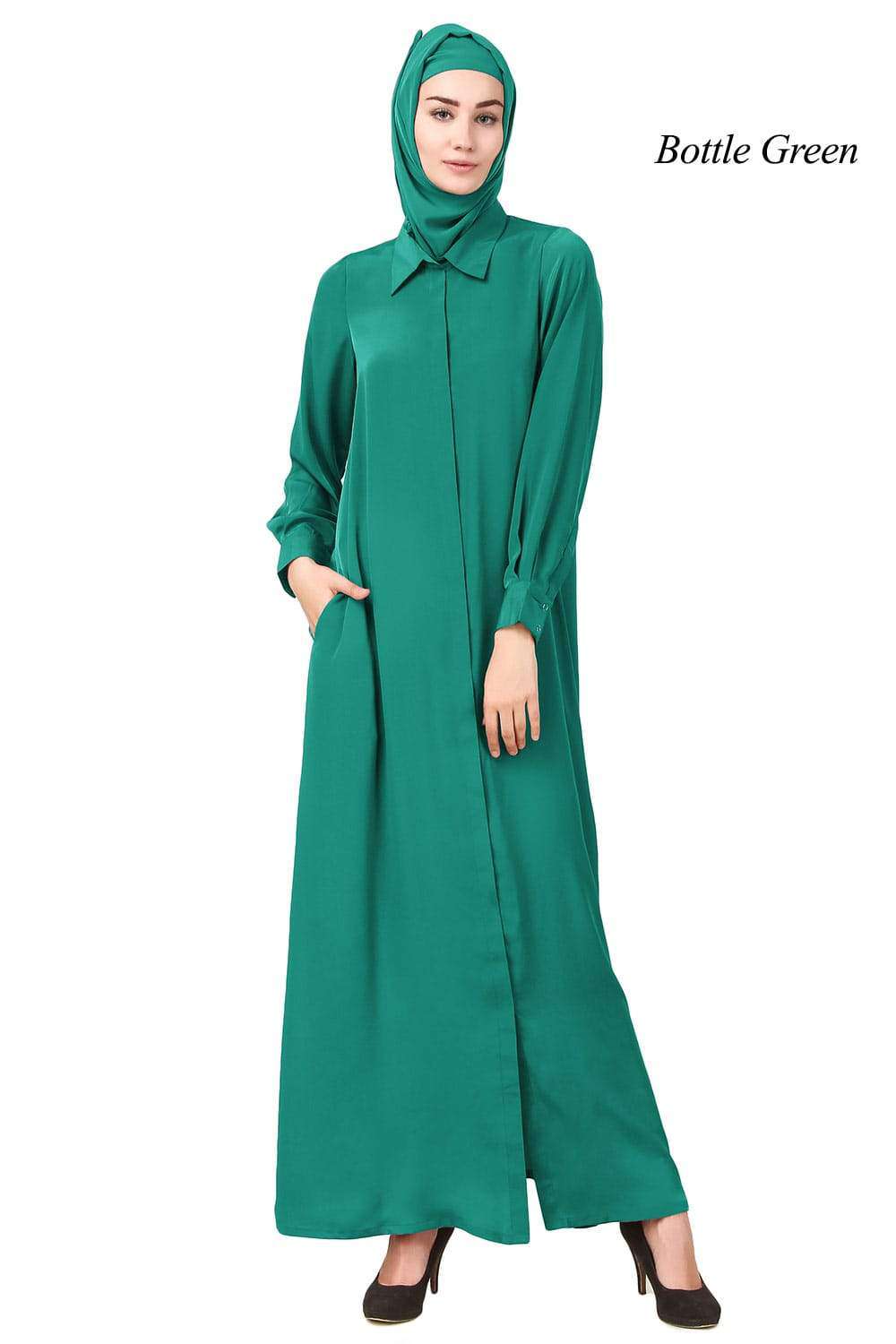 Sumaira Front Open Crepe Abaya