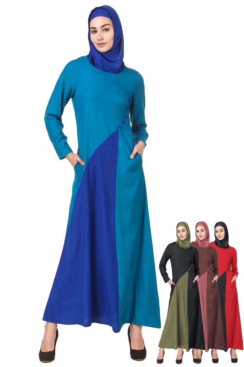 Shabina Dual Colour Rayon Abaya