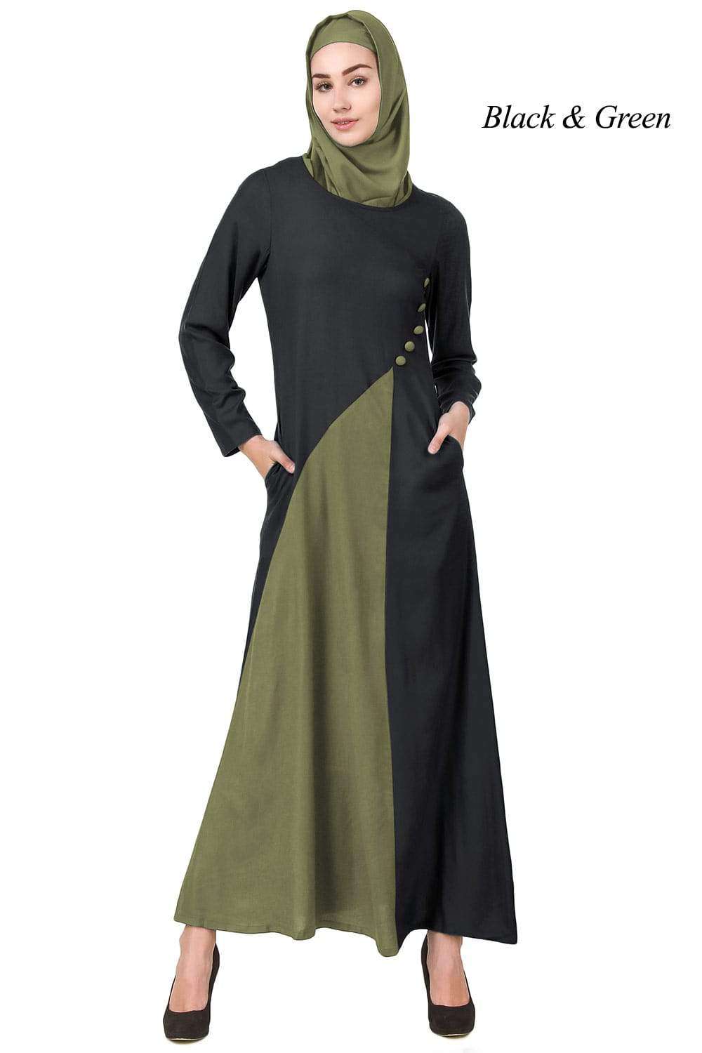 Shabina Dual Colour Rayon Abaya