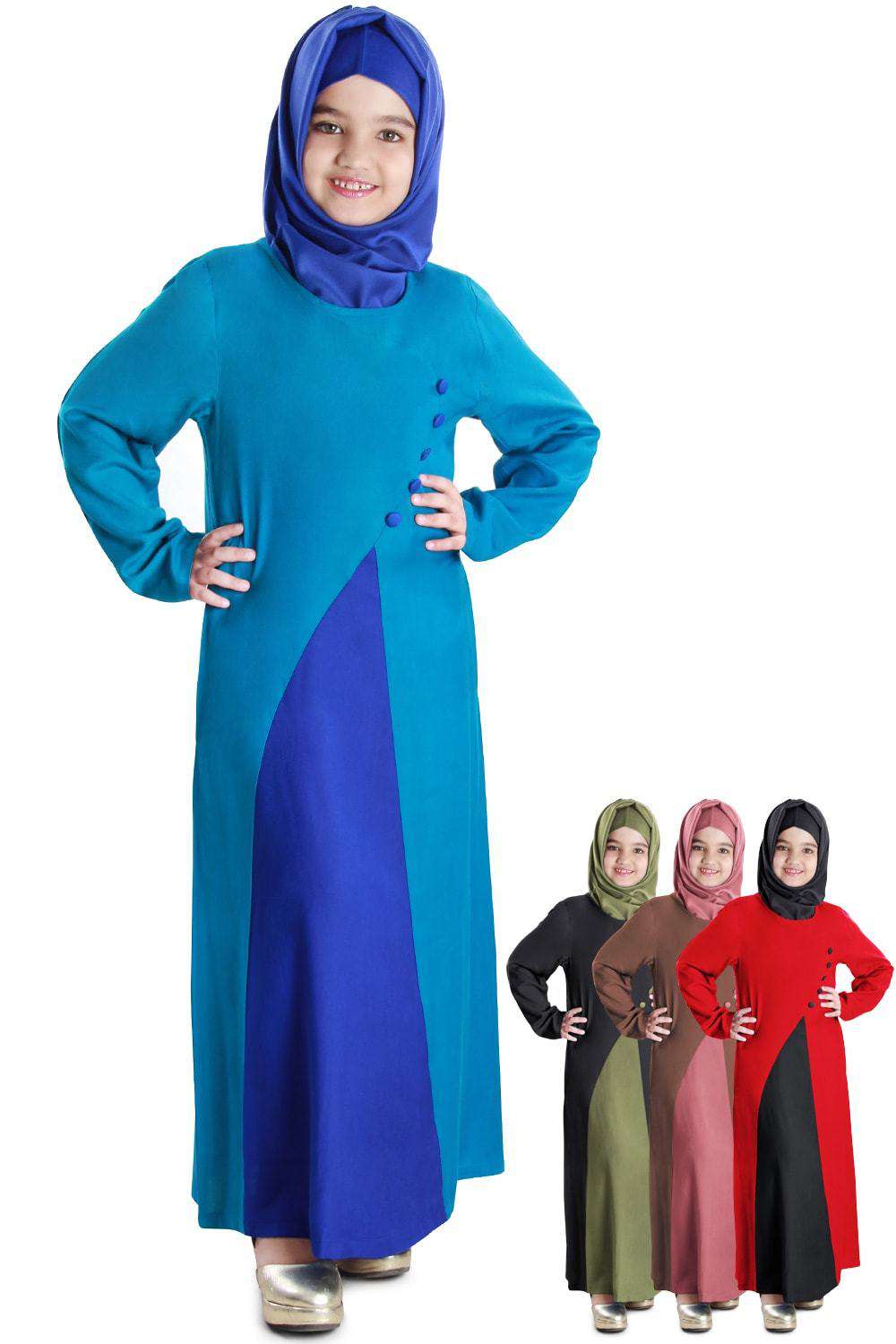 Shabina Dual Colour Rayon Kid's Abaya