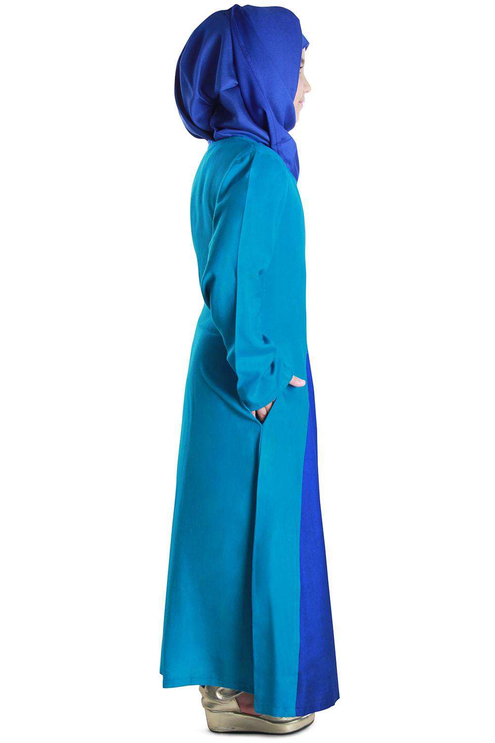 Shabina Dual Colour Rayon Kid's Abaya Side