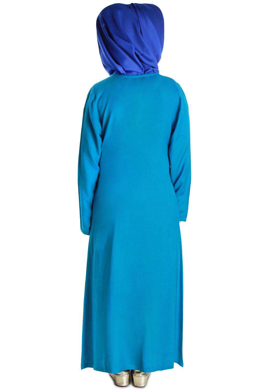 Shabina Dual Colour Rayon Kid's Abaya Back