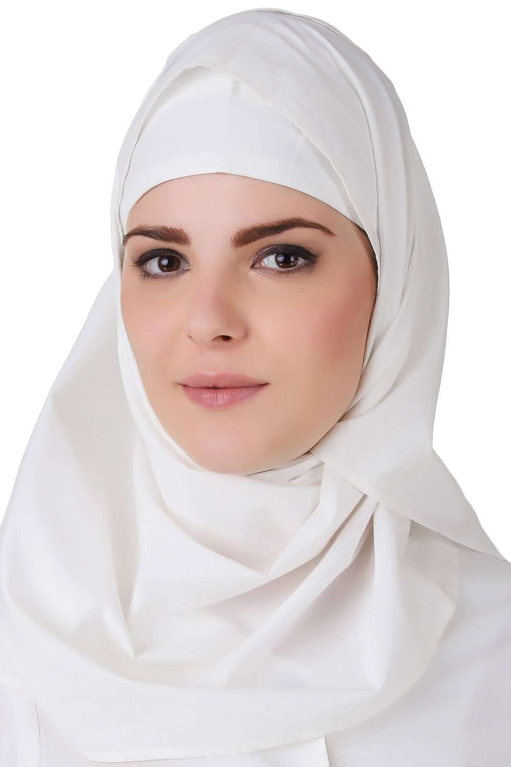 Faraza White Front Open Cotton Abaya Hijab