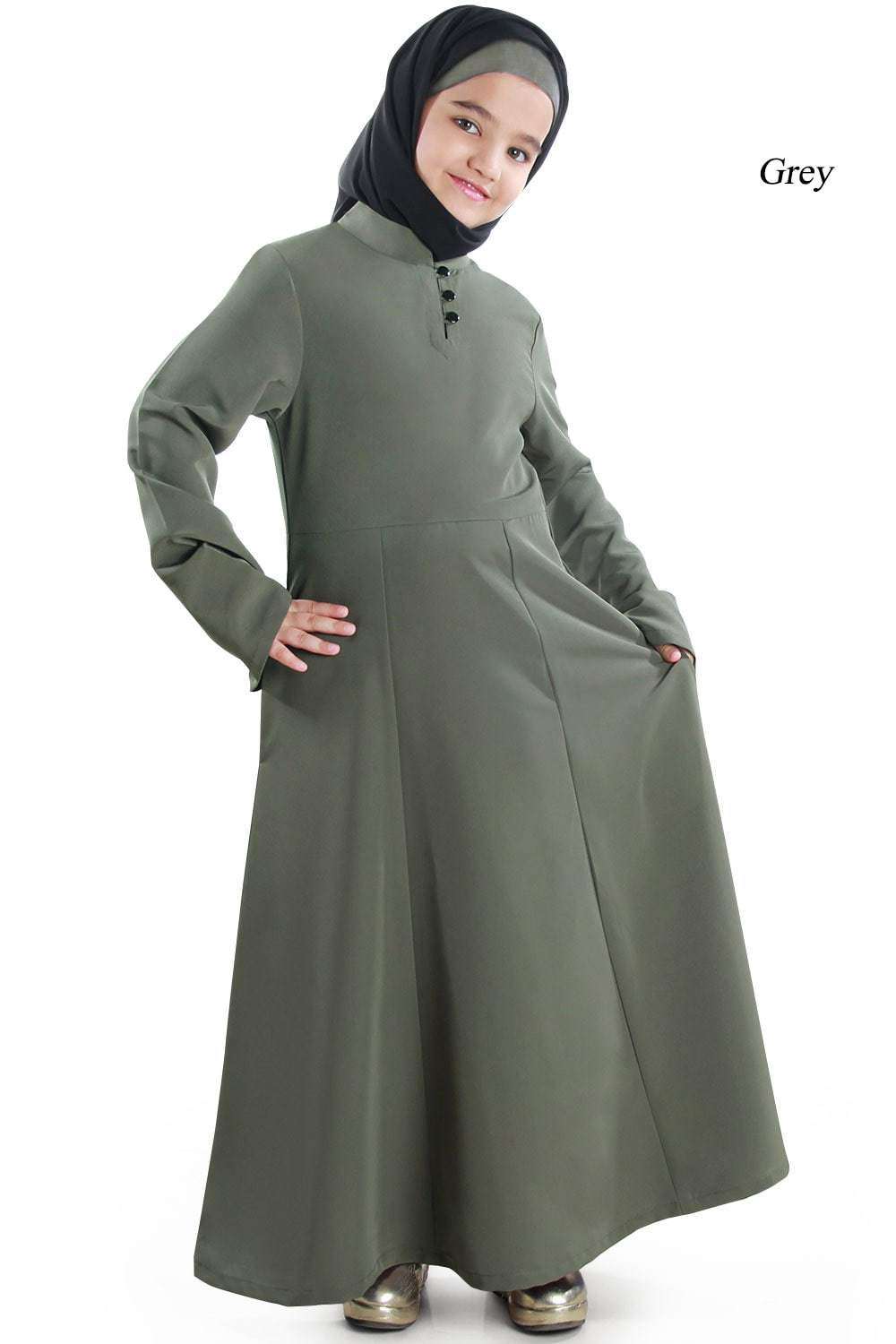 Shadha Kid's Abaya Grey