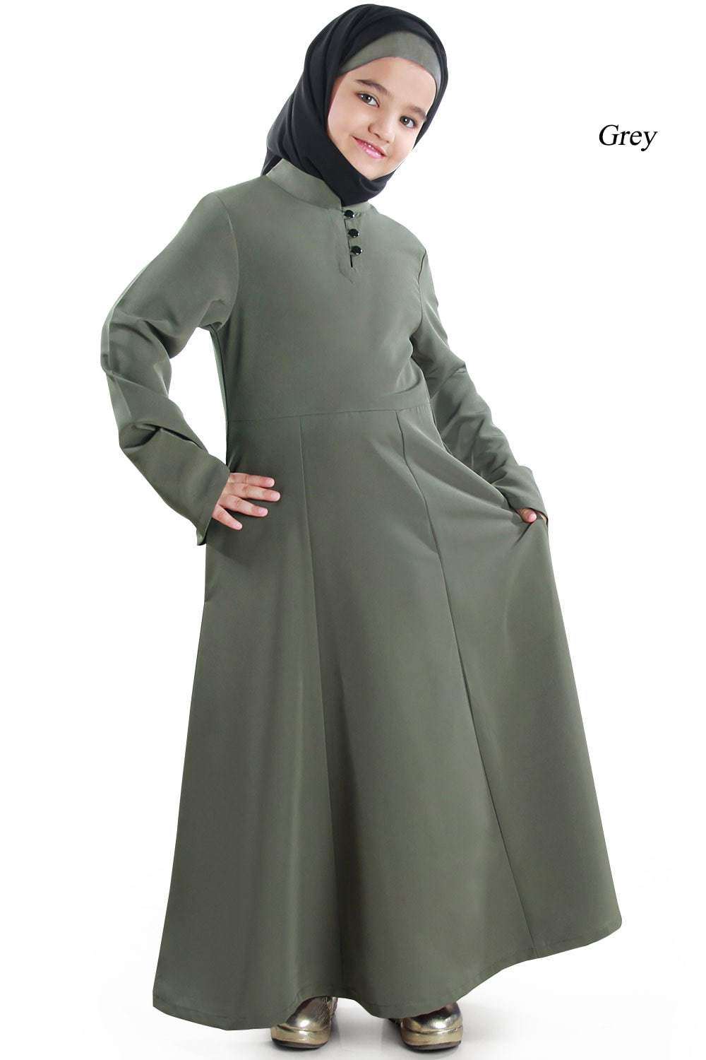 Shadha Kid's Abaya Grey