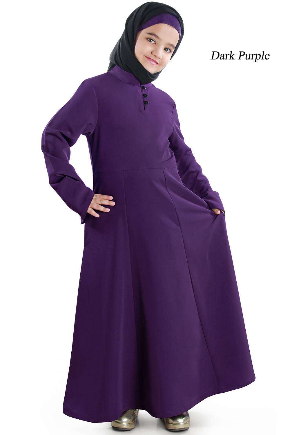 Shadha Kid's Abaya Dark Purple