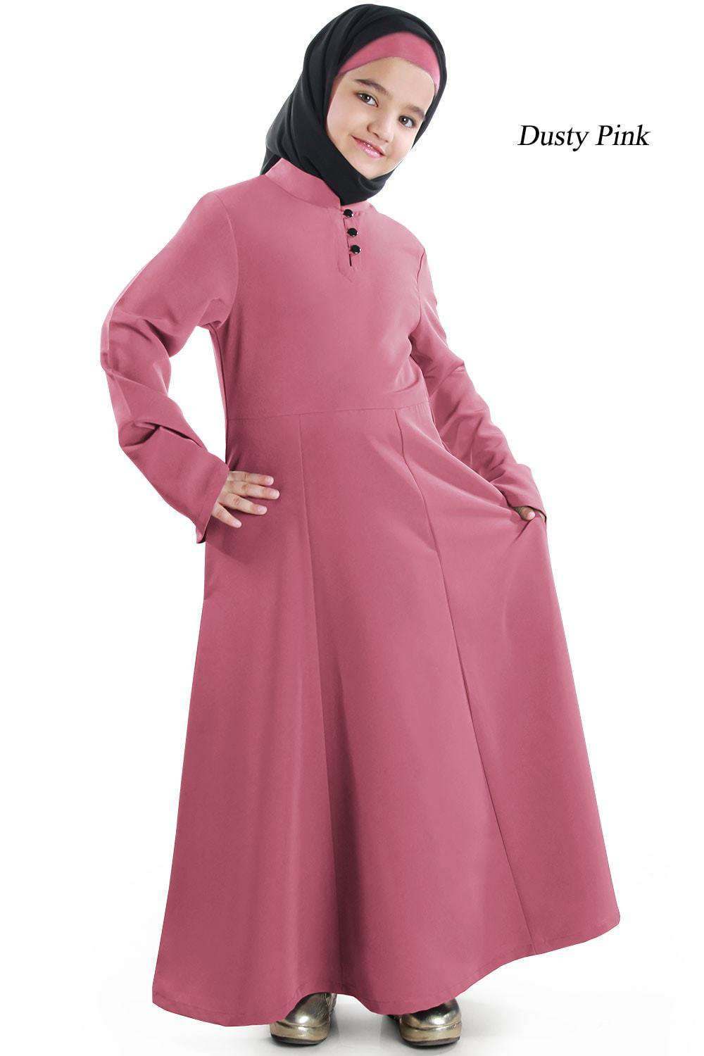 Shadha Kid's Abaya Dusty Pink