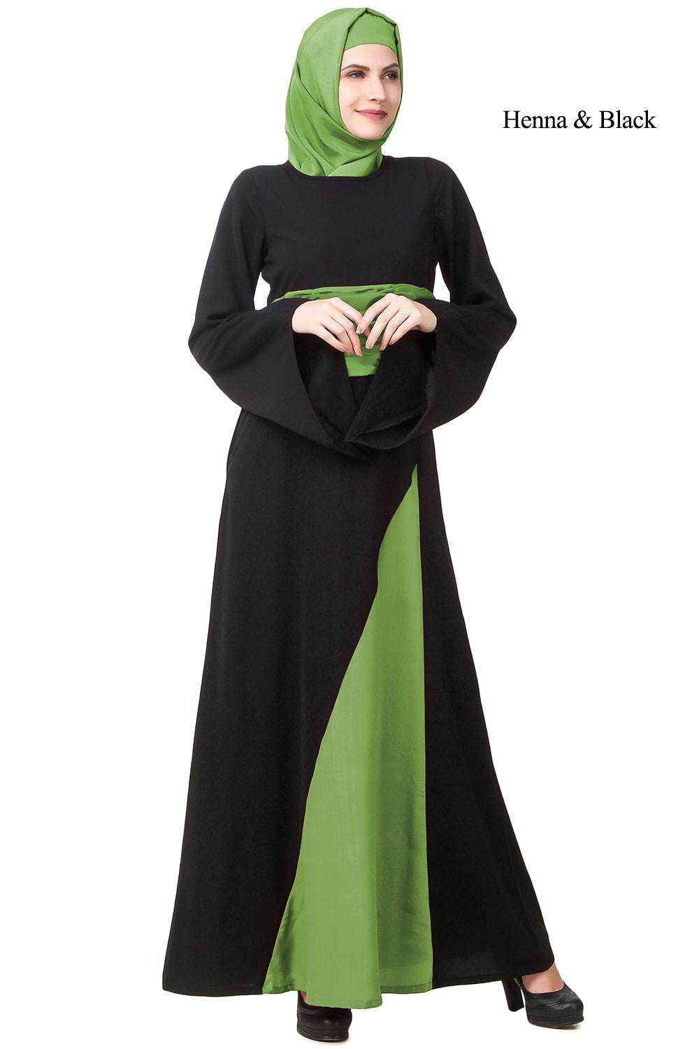 Anwara Abaya Henna & Black