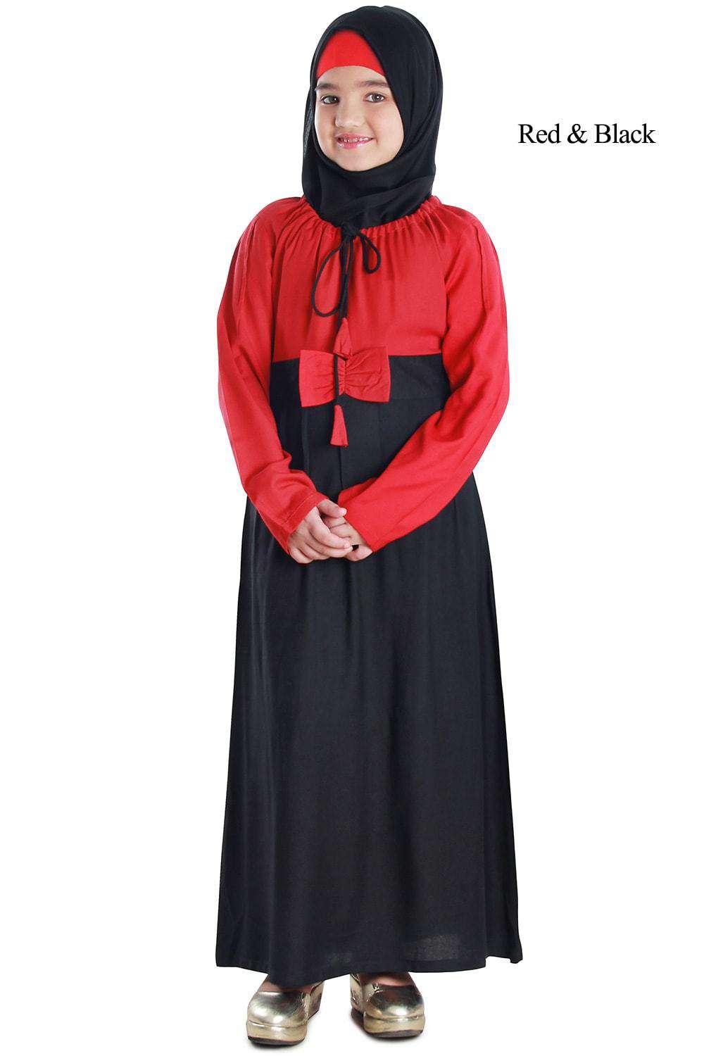 Wasifah Kid's Abaya Red & Black
