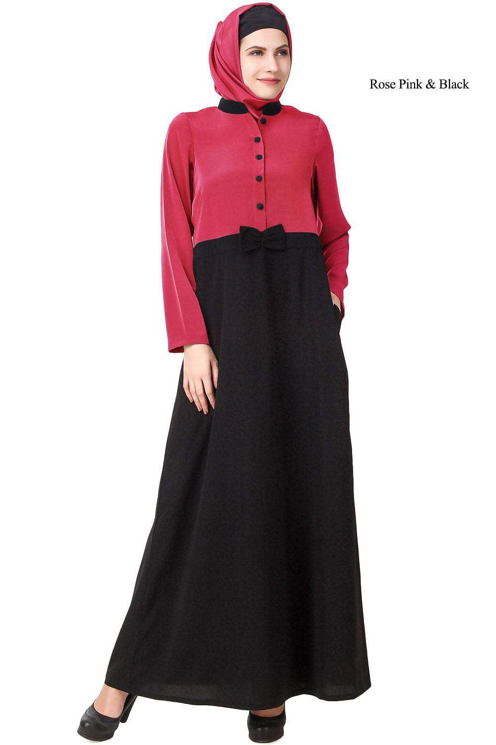 Iraj Abaya Rose Pink & Black