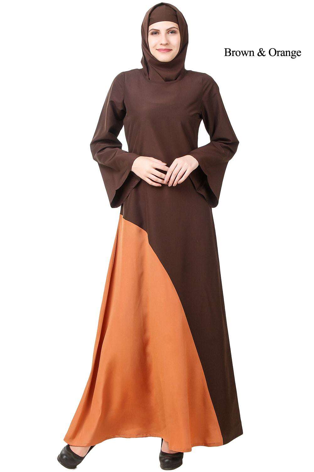 Bashirah Abaya Brown & Orange