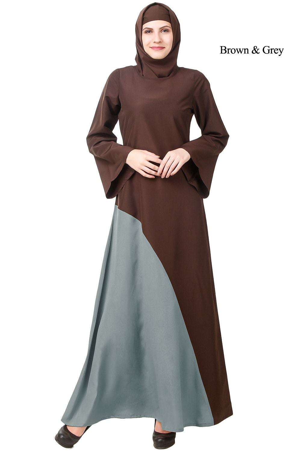 Bashirah Abaya Brown & Grey