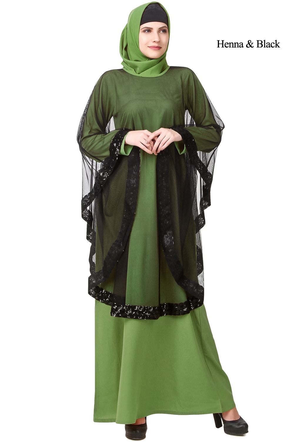 Afeefa Abaya Henna & Black