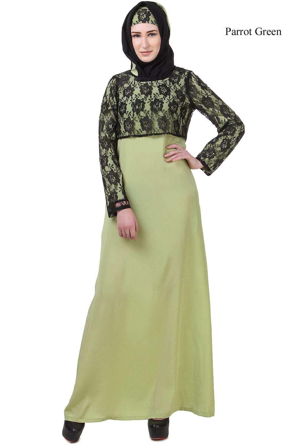 Faeezah Abaya Parrot Green