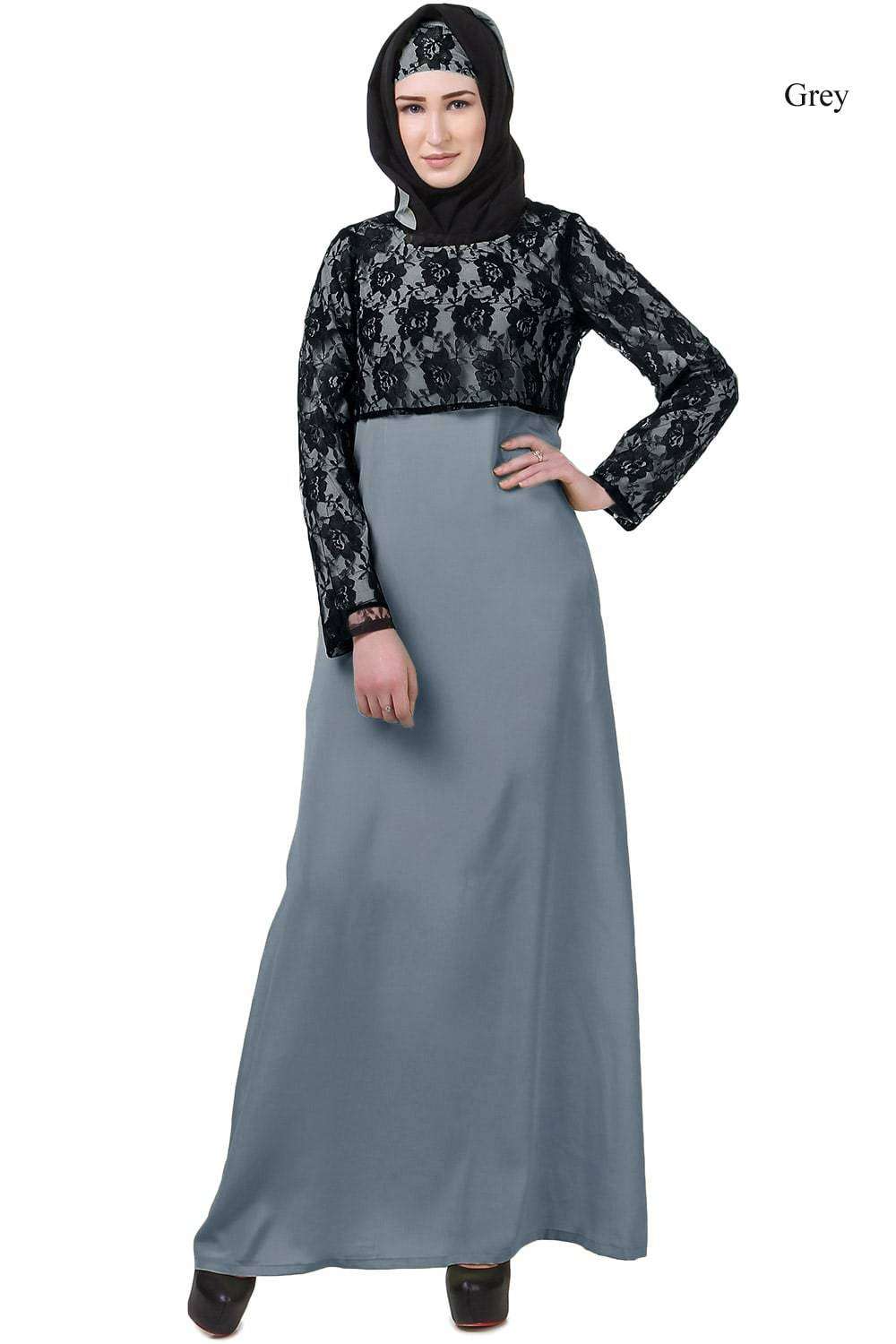 Faeezah Abaya Grey