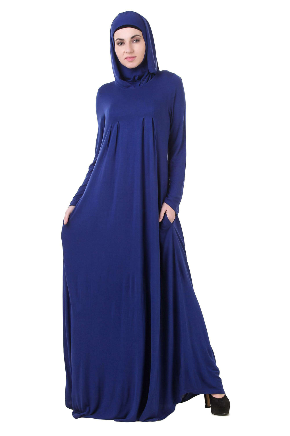 Royal Blue Jersey Abaya AY-708