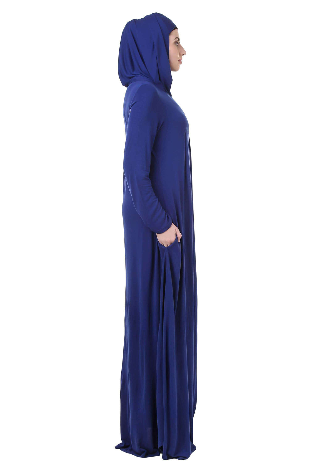 Royal Blue Jersey Abaya AY-708