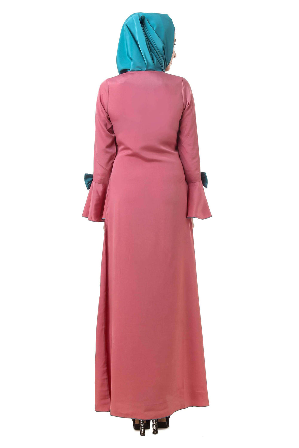 Dusty Pink Crepe Abaya AY-709 Back