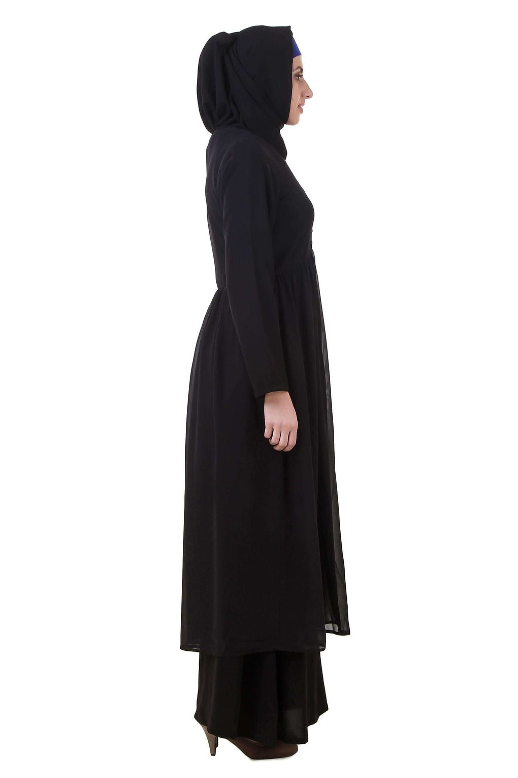 Black Nida and Georgette Abaya Side