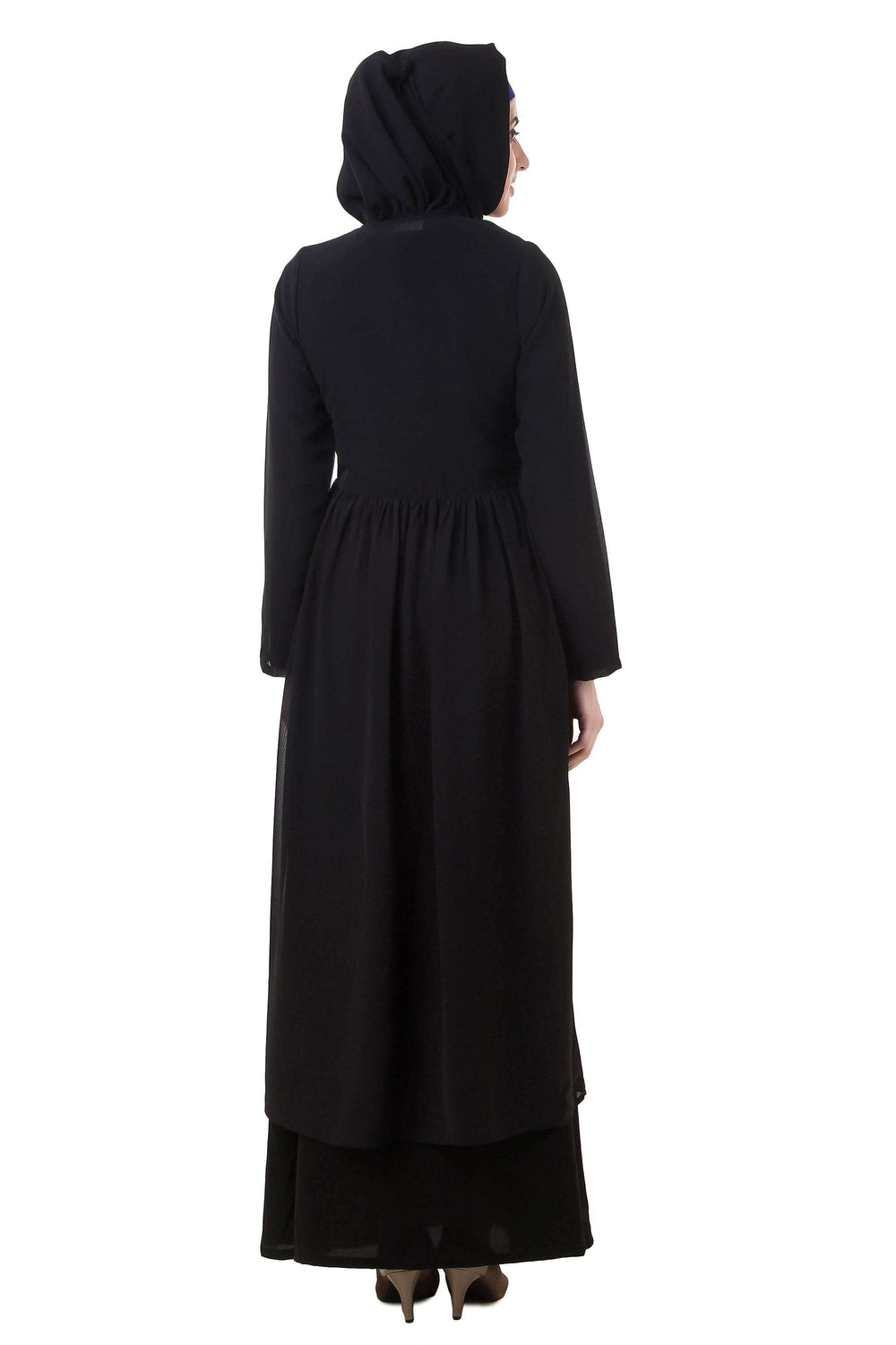 Black Nida and Georgette Abaya Back